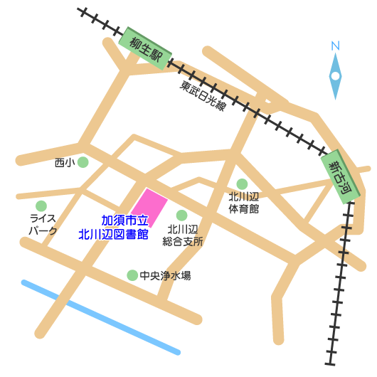 北川辺図書館アクセスマップ