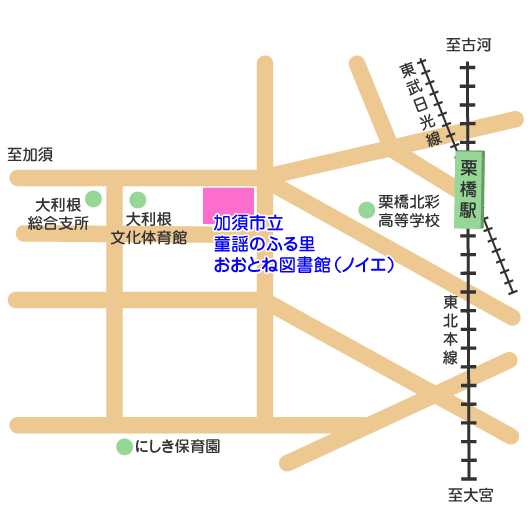 おおとね図書館アクセスマップ